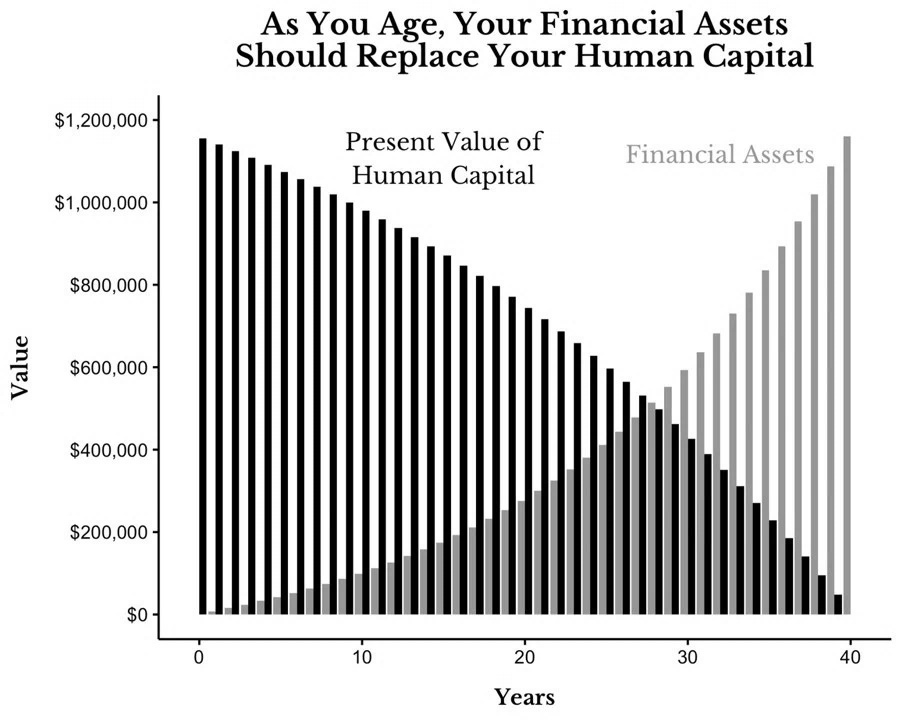 build up financial capital to replace human capital